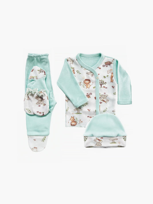 Ajuar 4 piezas Bata Eco Estampado